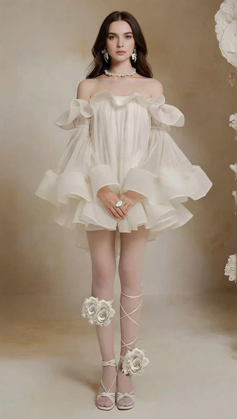 Jolie Ethereal Off-Shoulder Ruffle Mini Dress - Flowy Summer & Party Style