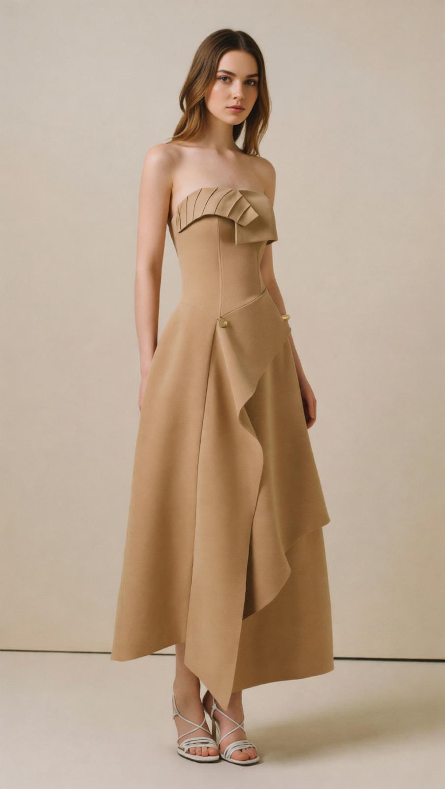 Justis Elegant Strapless Maxi Dress | Modern Formal Gown for Women