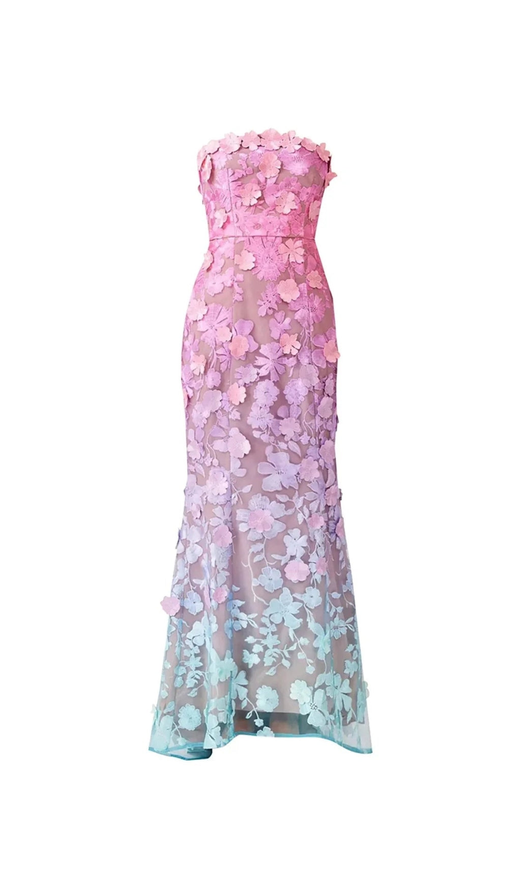 OFF-SHOULDER SLEEVELESS GRADIENT DRESS