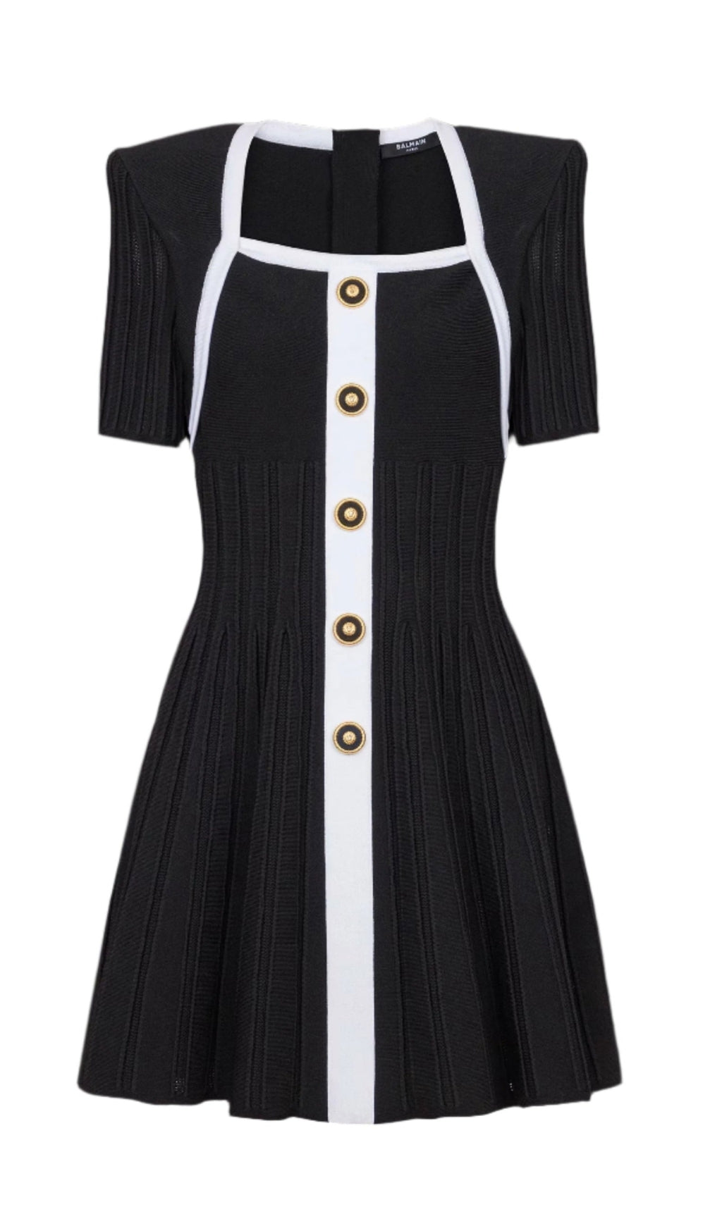 Zweifarbiges A-Linien-Strickkleid