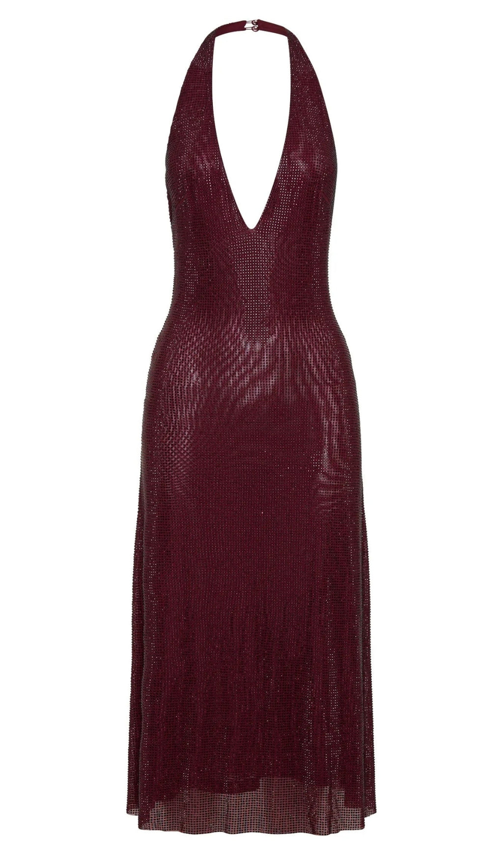 DIAMOND HALTER NECK MIDI DRESS