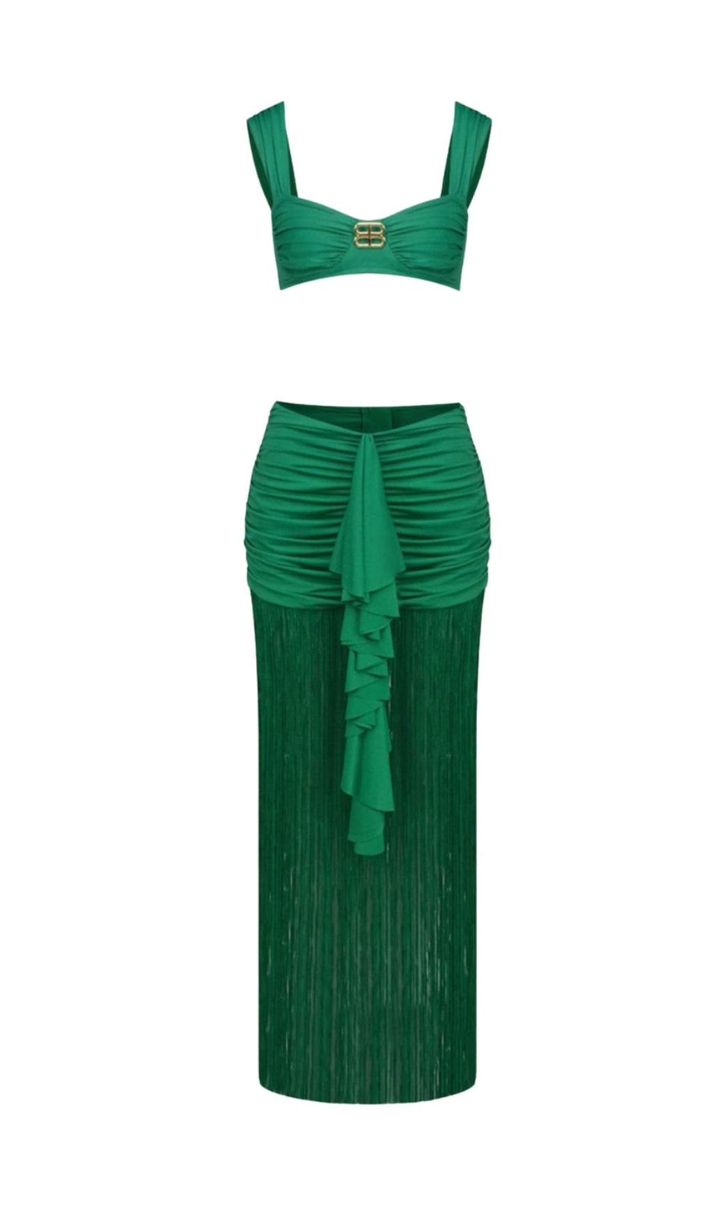TYONSKA FRINGE RUCHED TWO PIECE SET