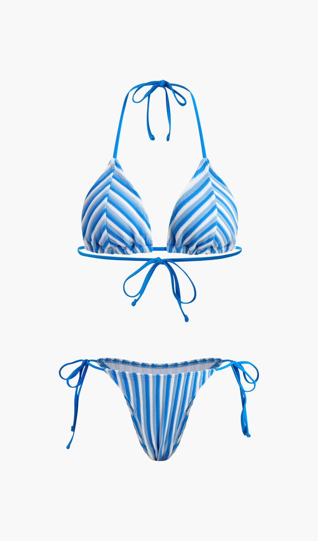 HALTER TRIANGLE STRIPED BIKINI SET