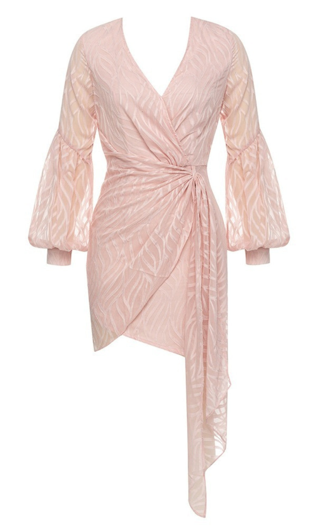 Zebra – Print Wickel – Asymmetrisches Minikleid vorne in Pink