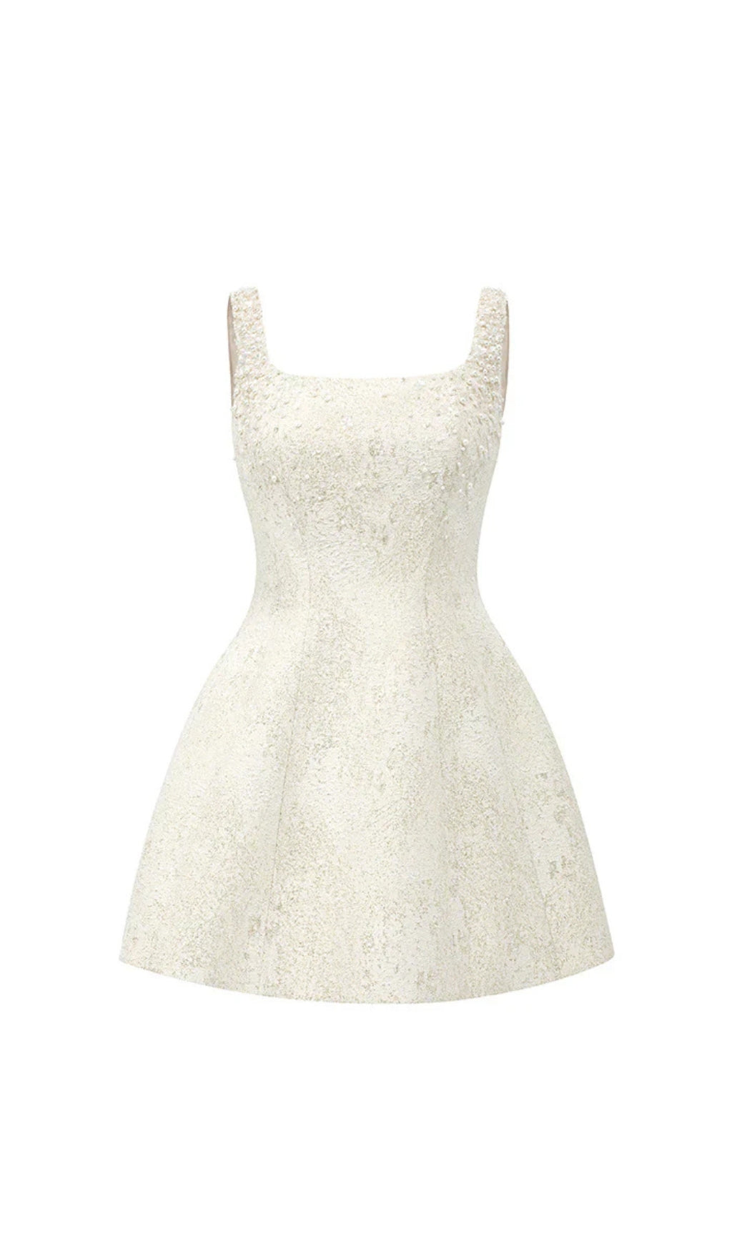 CORA LIGHT YELLOW SILK LINED LACQUERED BROCADE MINI DRESS