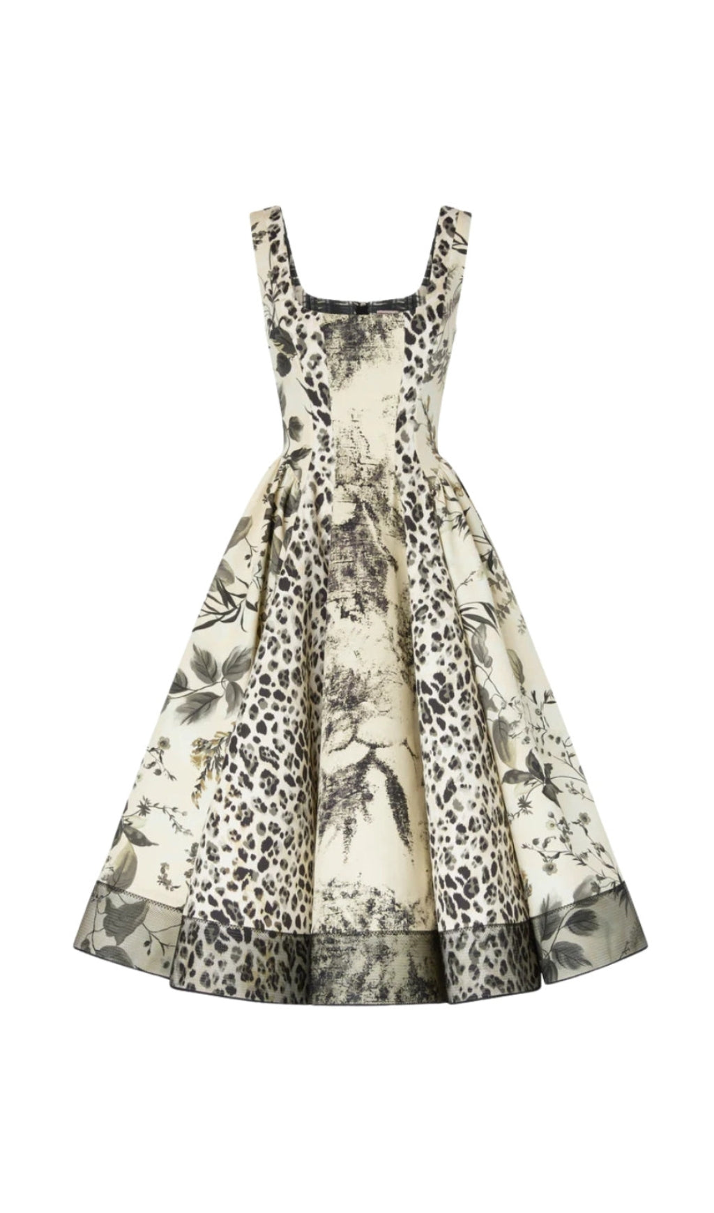 MAGGIE LEOPARD PRINT PLEATED MIDI DRESS
