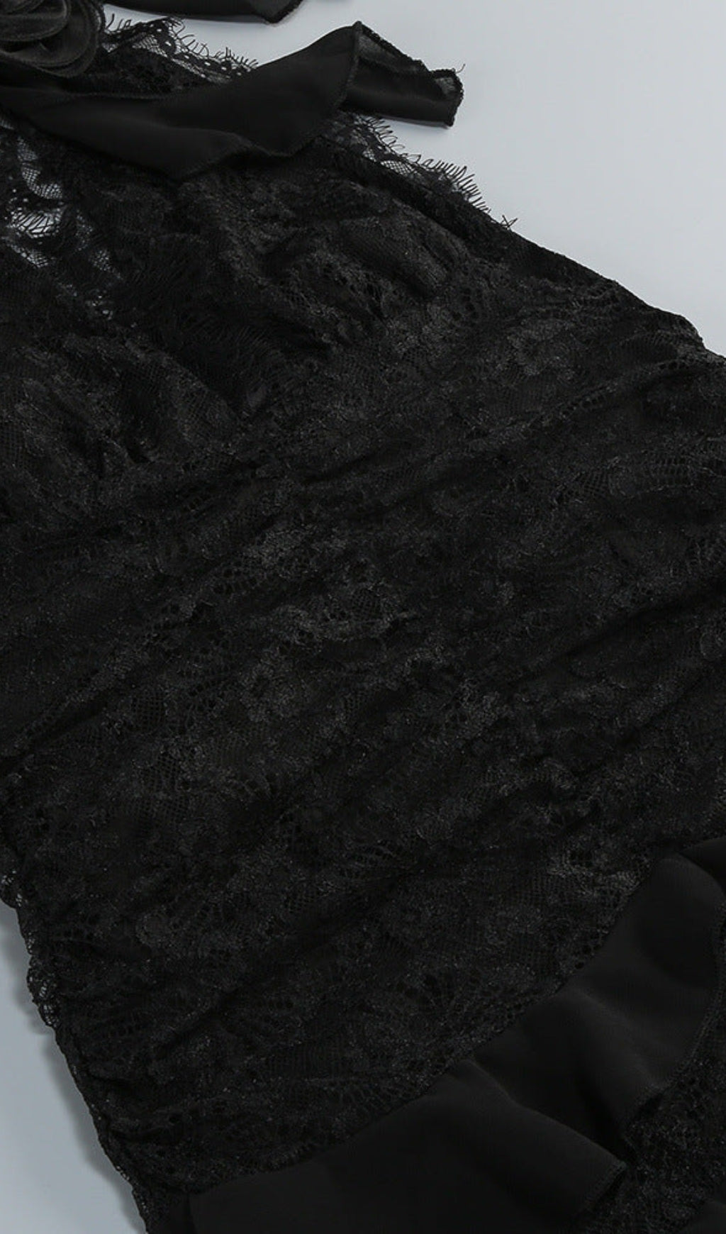 AIIZIE HULDA COTTON LACE HOLLOW MAXI DRESS IN BLACK - product image