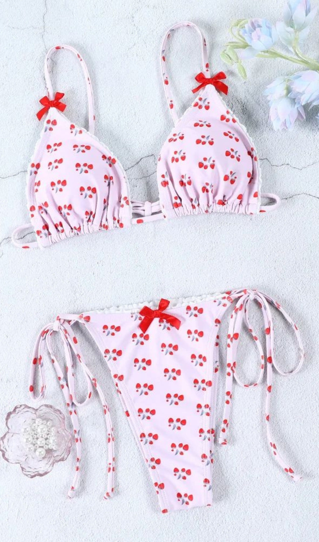 Bikini con stampa ciliegia Jayne