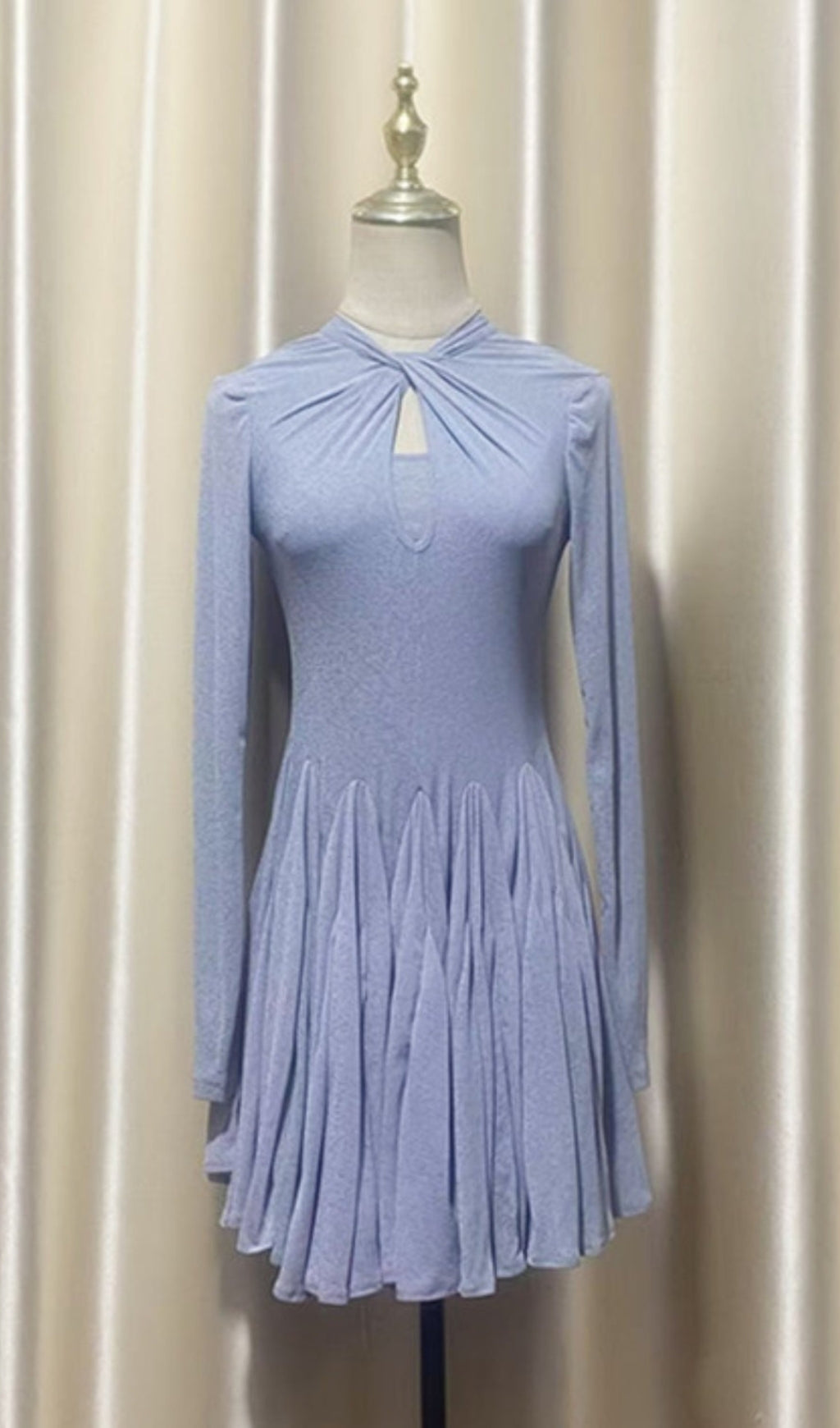 AIIZIE LONG SLEEVE MINI DRESS IN GREY - product image