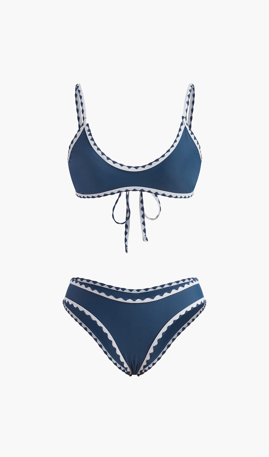 CONTRAST CUT KNOTTED BIKINI SET