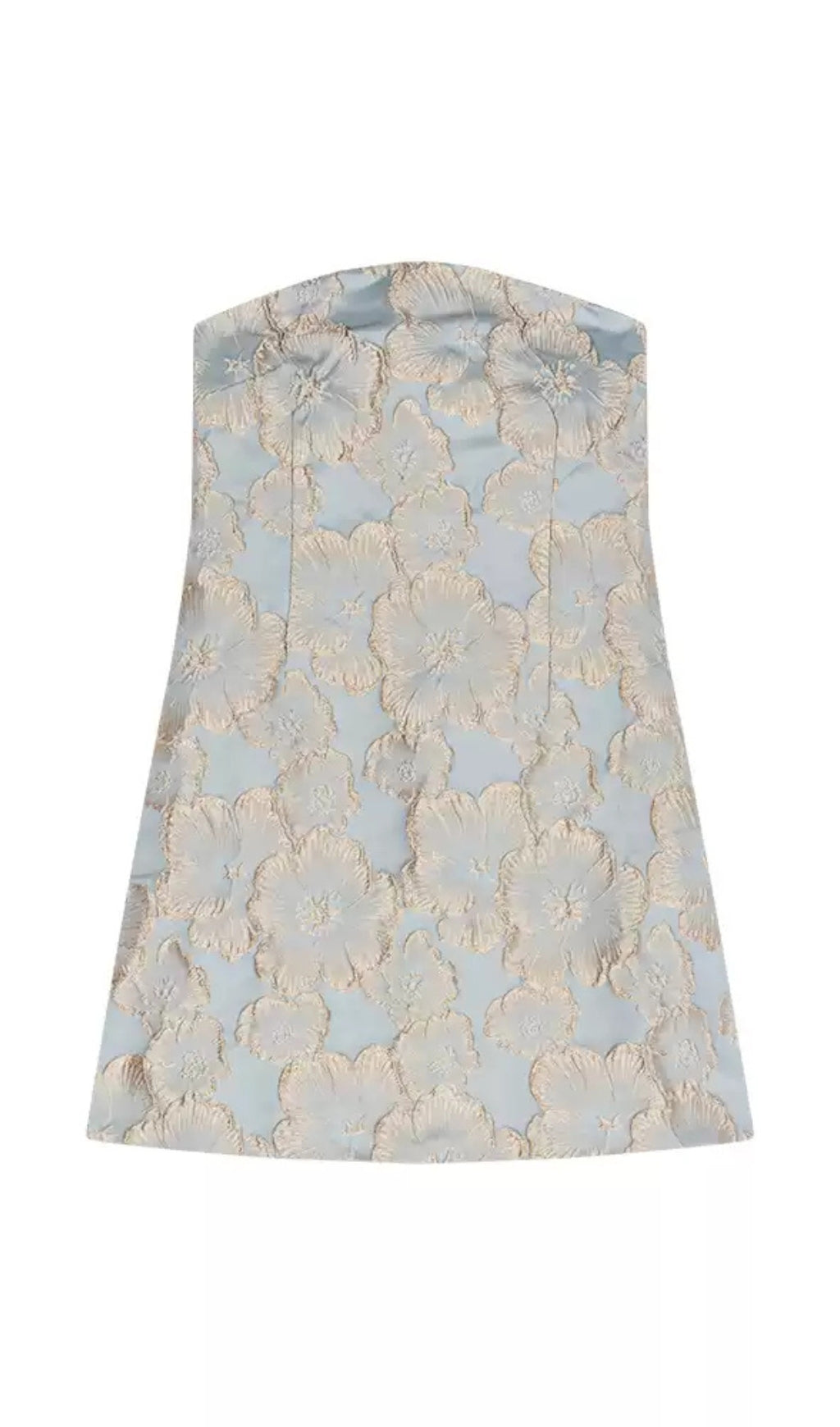 Strapless Brocade Mini Hoco Dress