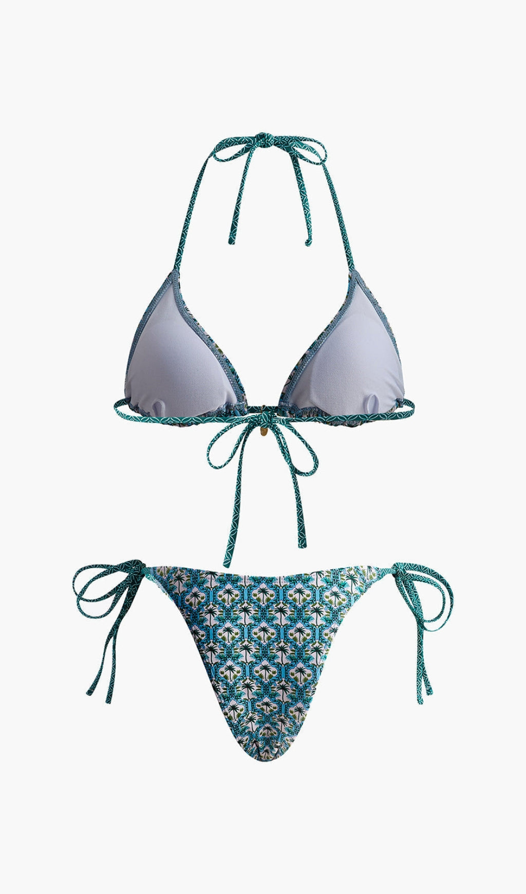 Bikini-Set mit bedruckter Spitze
