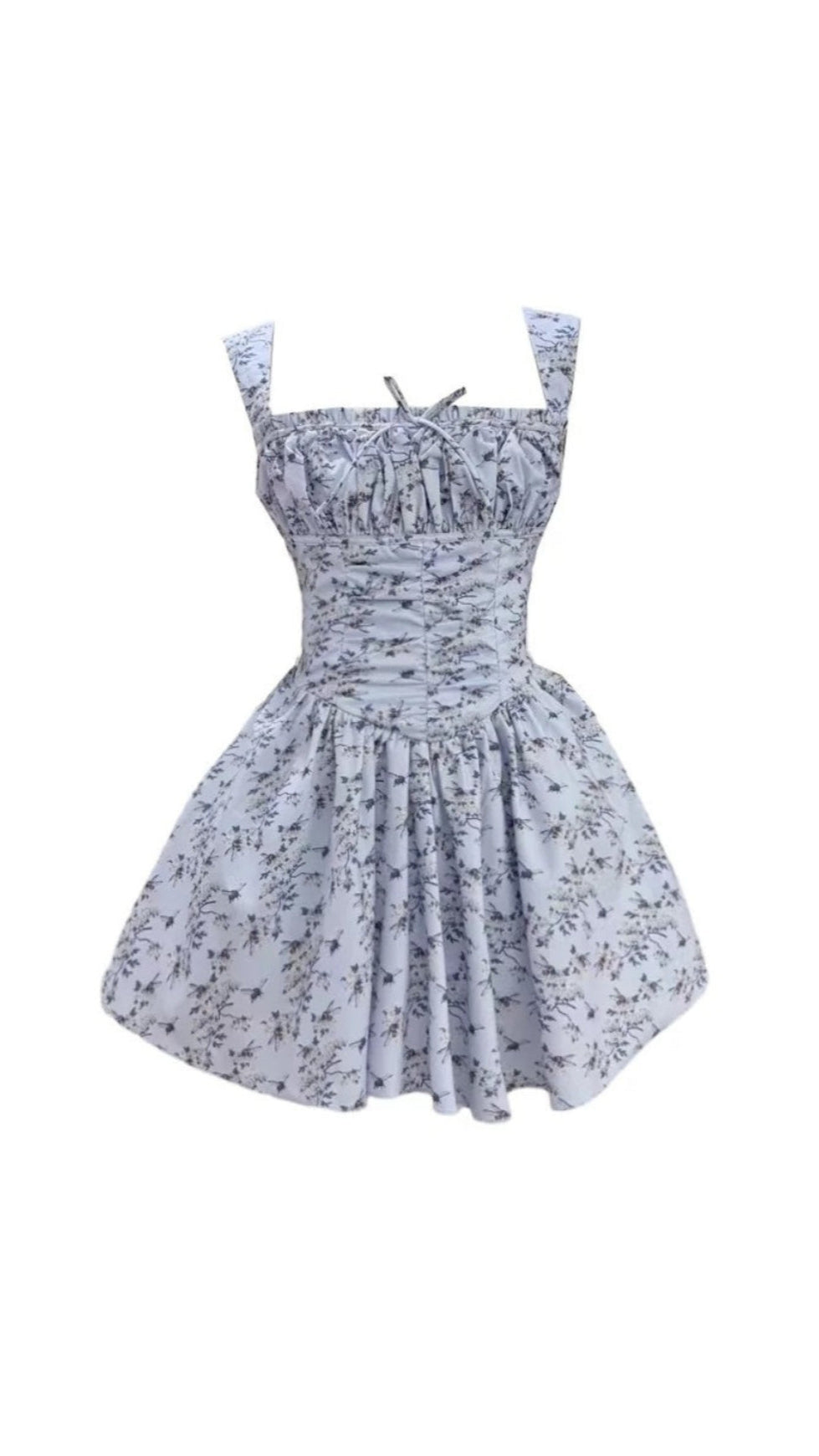 LESLEY BLUE FLORAL PRINT MINI DRESS WITH BLOOMERS