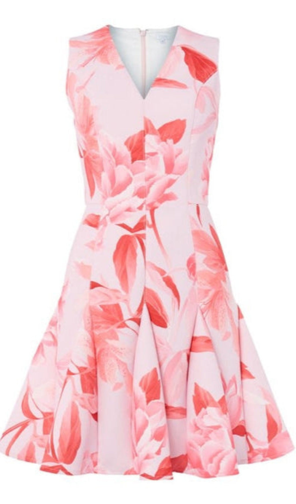 SHERRY MULTI PINK FLORAL PRINT V-NECK MINI DRESS