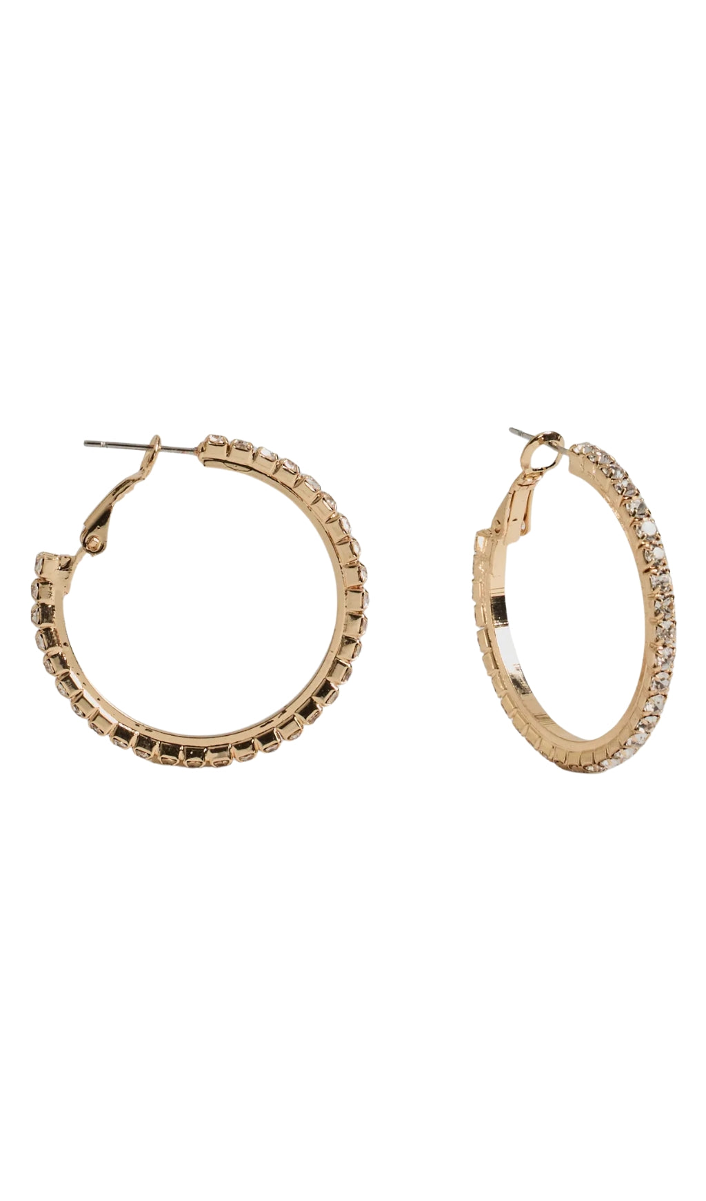 PRETTY SPARKLE RHINESTONE HOOP EARRINGS
