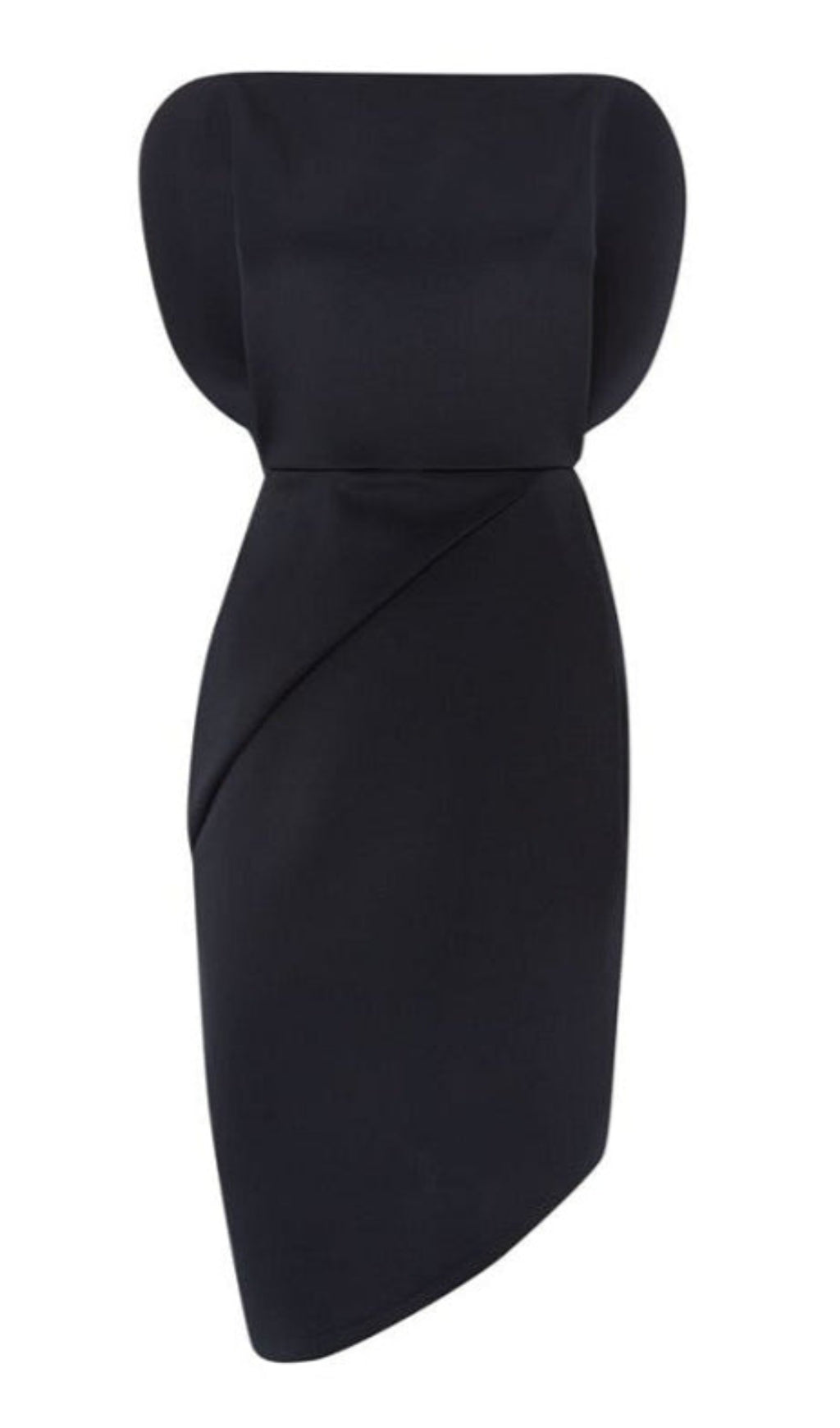 IRREGULAR CUTTING SLEEVELESS SLIM MINI DRESS IN BLACK