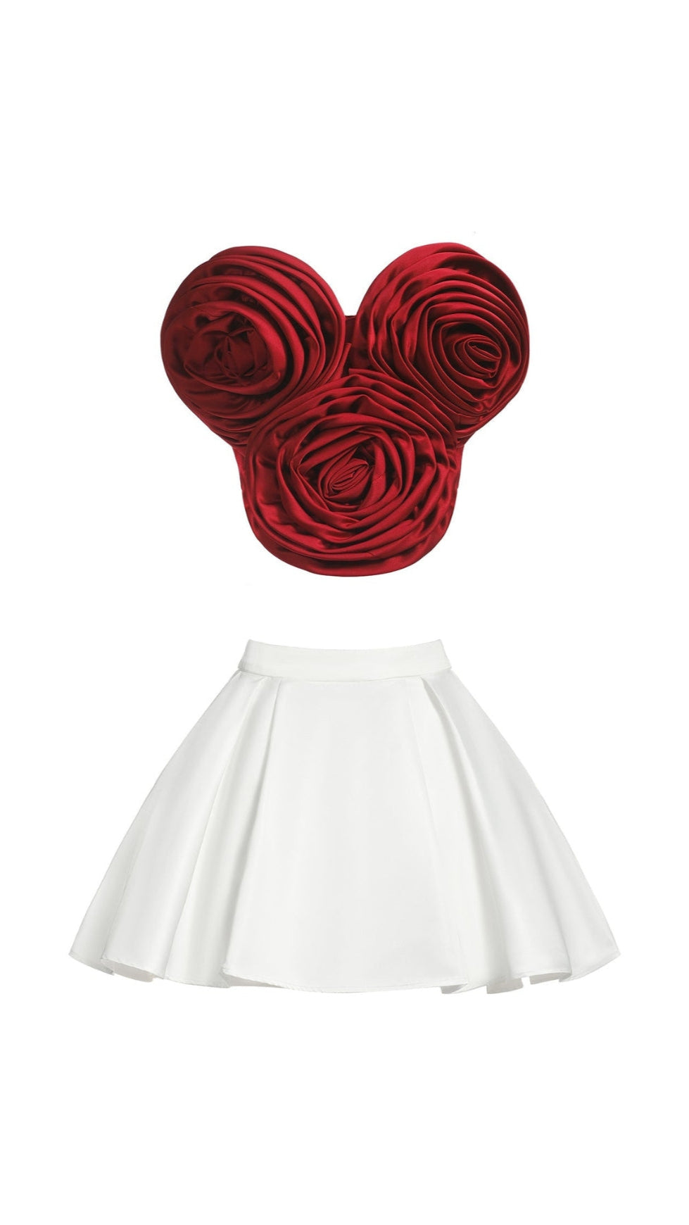 NEELA 3D FLOWER STRAPLESS WAIST MINI DRESS