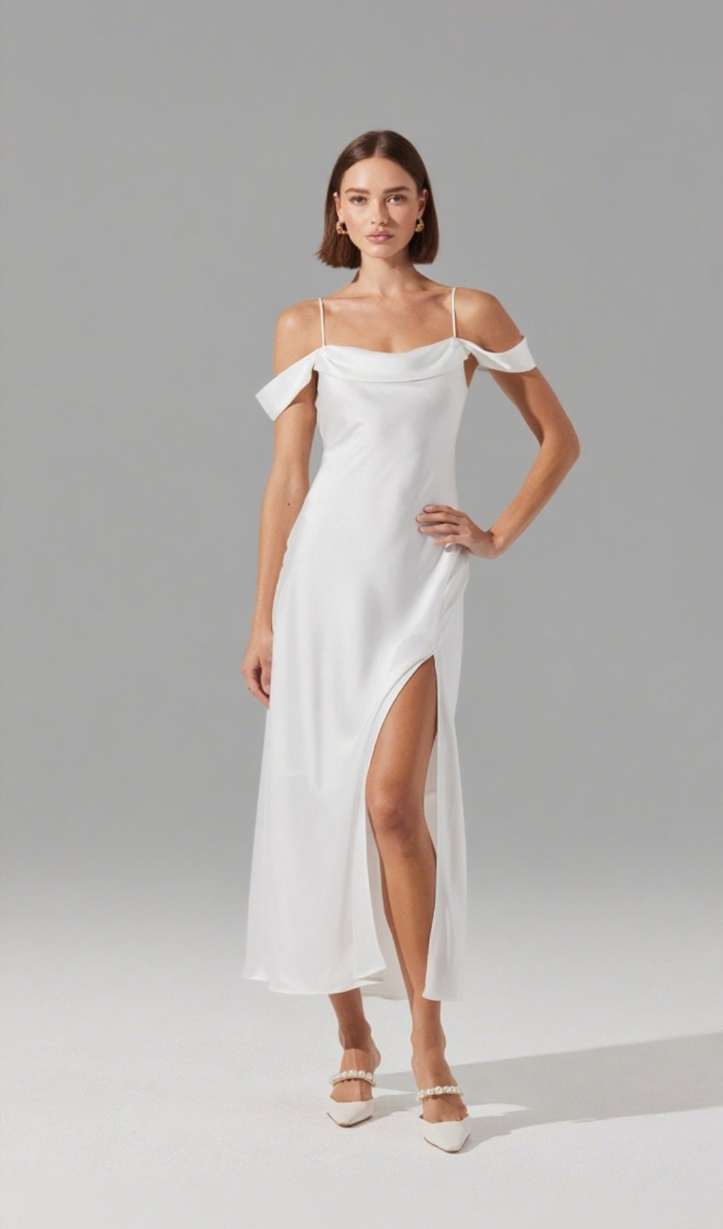 KITURA COLD SHOULDER MIDI DRESS