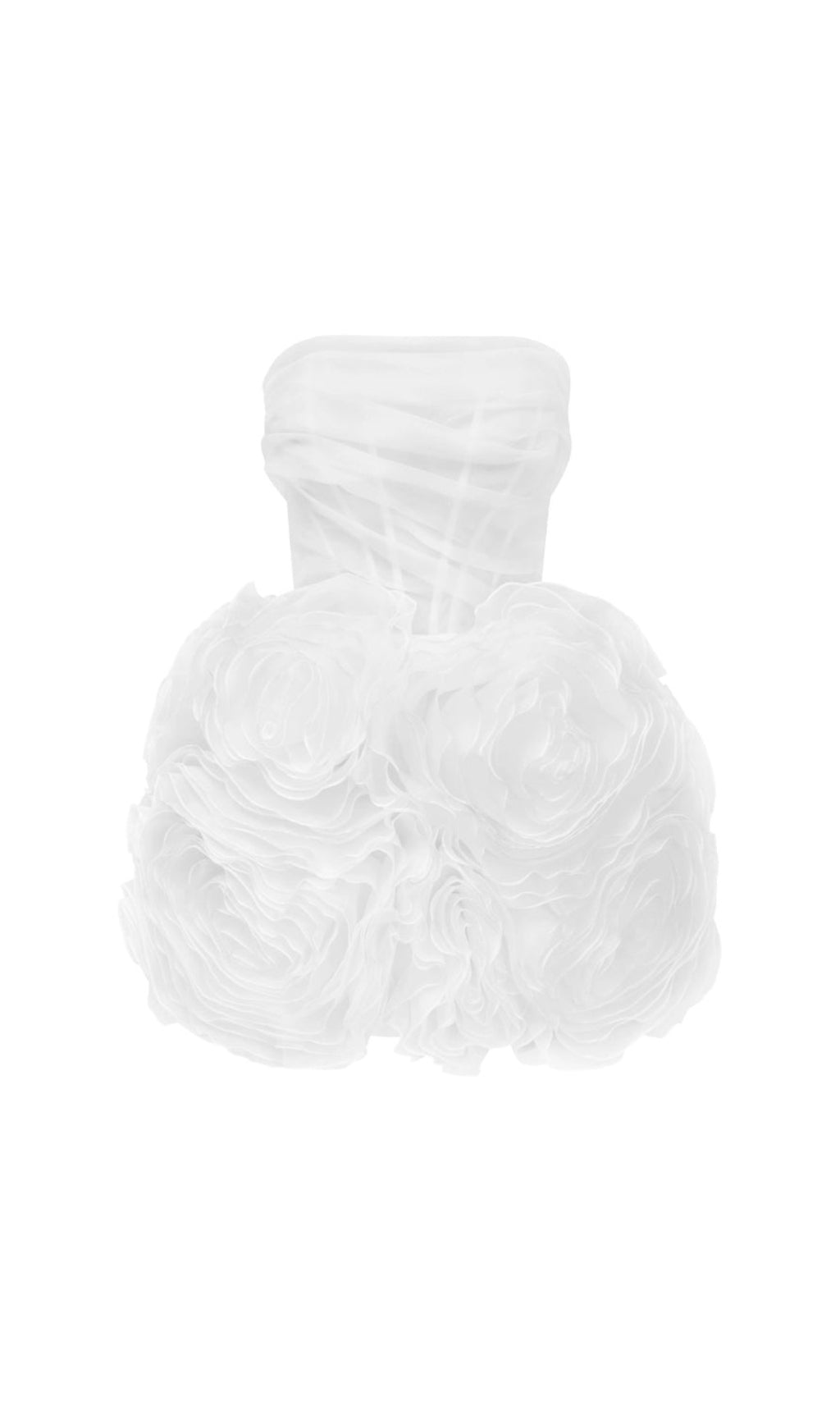 GEORGIA APPLIQUÉD ORGANZA WHITE MINI DRESS