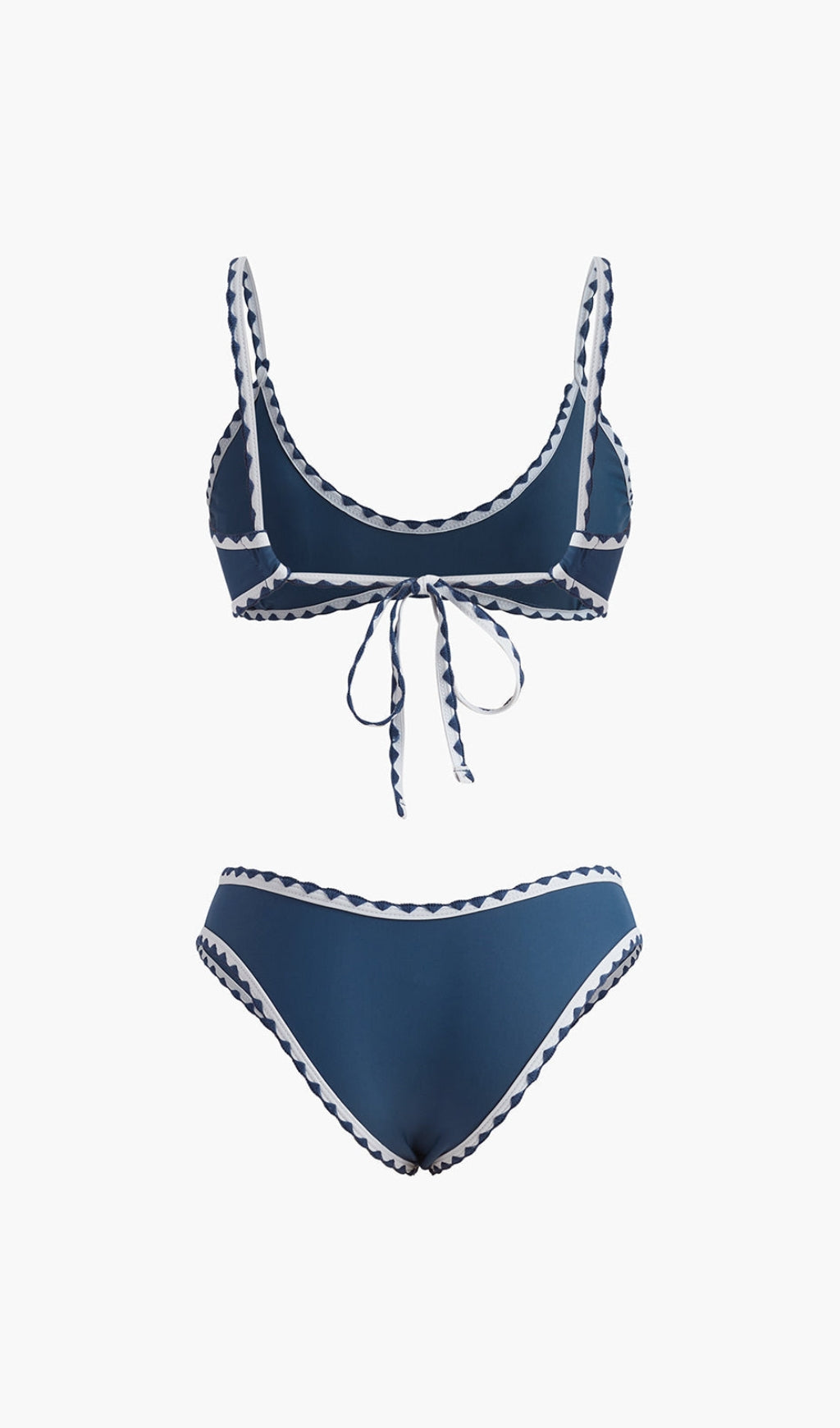CONTRAST CUT KNOTTED BIKINI SET