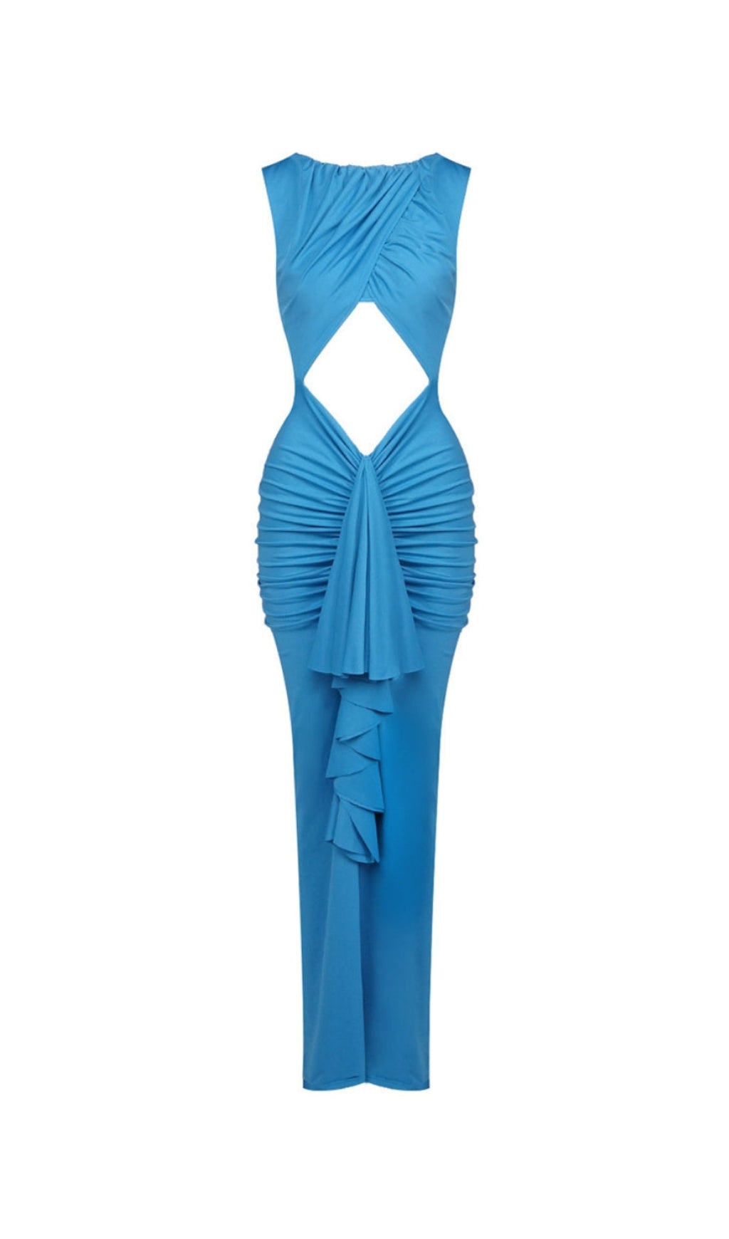 LILY DRAPE DISCONNECT TANK MAXI DRESS IN BLUE