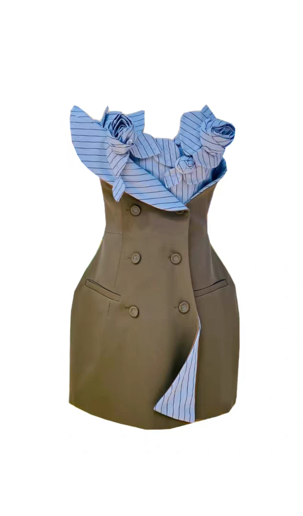 Bustier-Minikleid mit 3D-Blumen