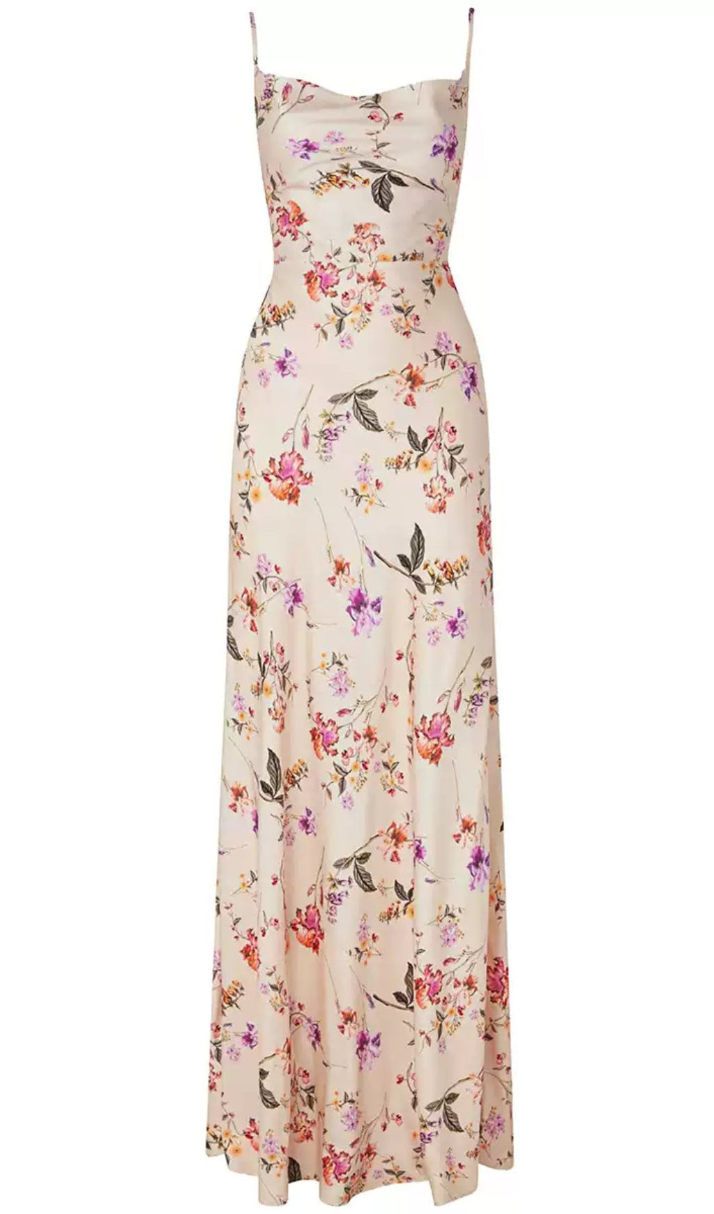 FLORAL PRINT SPAGHETTI STRAP MAXI DRESS