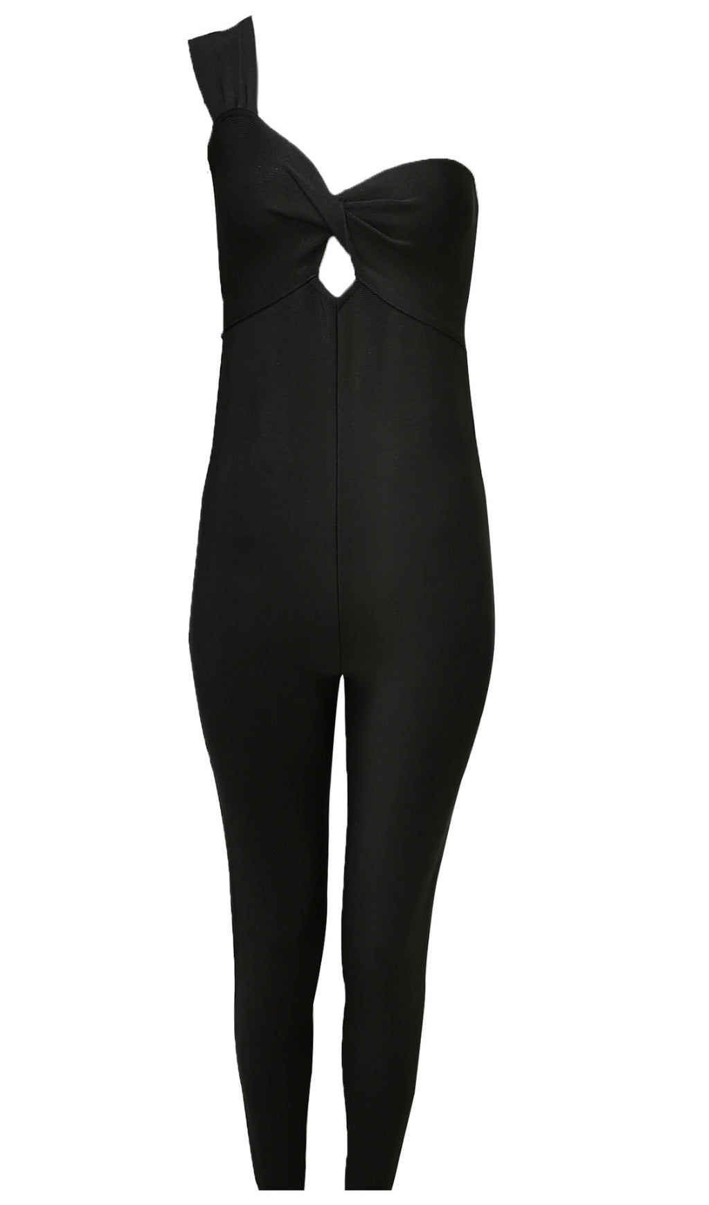 SCHWARZER ONE - BODYCON-JUMPSUIT MIT SCHULTERN