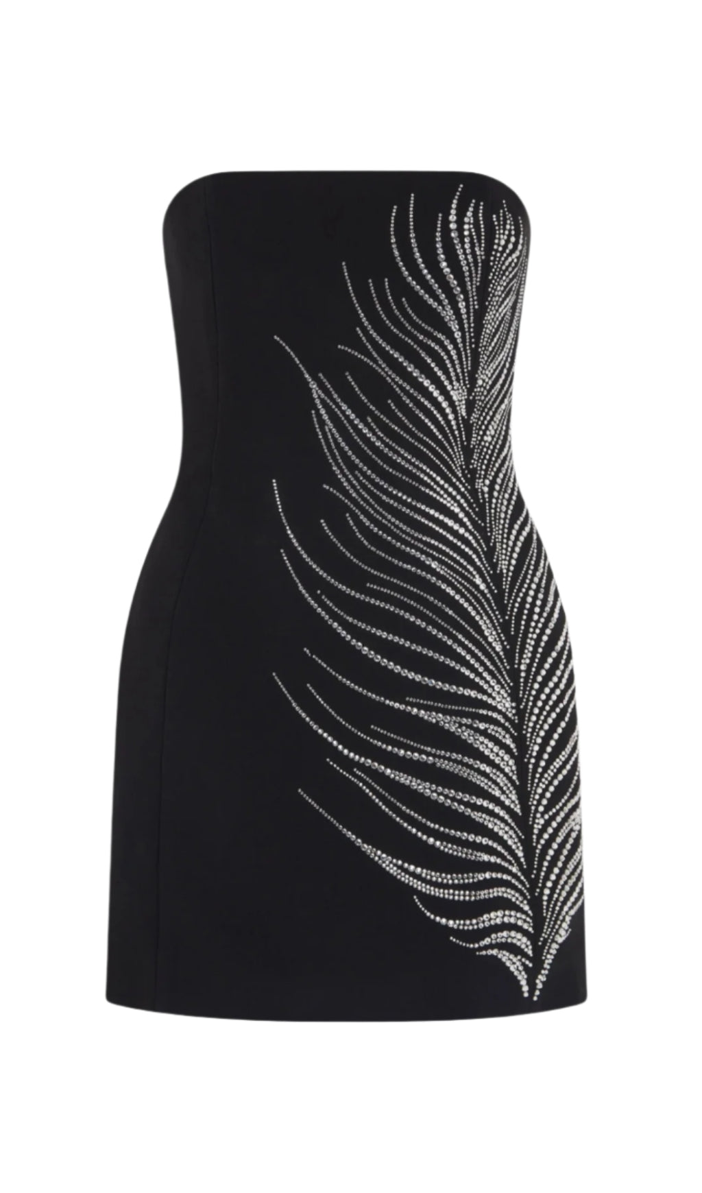 HLISA STRAPLESS FEATHER EMBELLISHED MINI DRESS