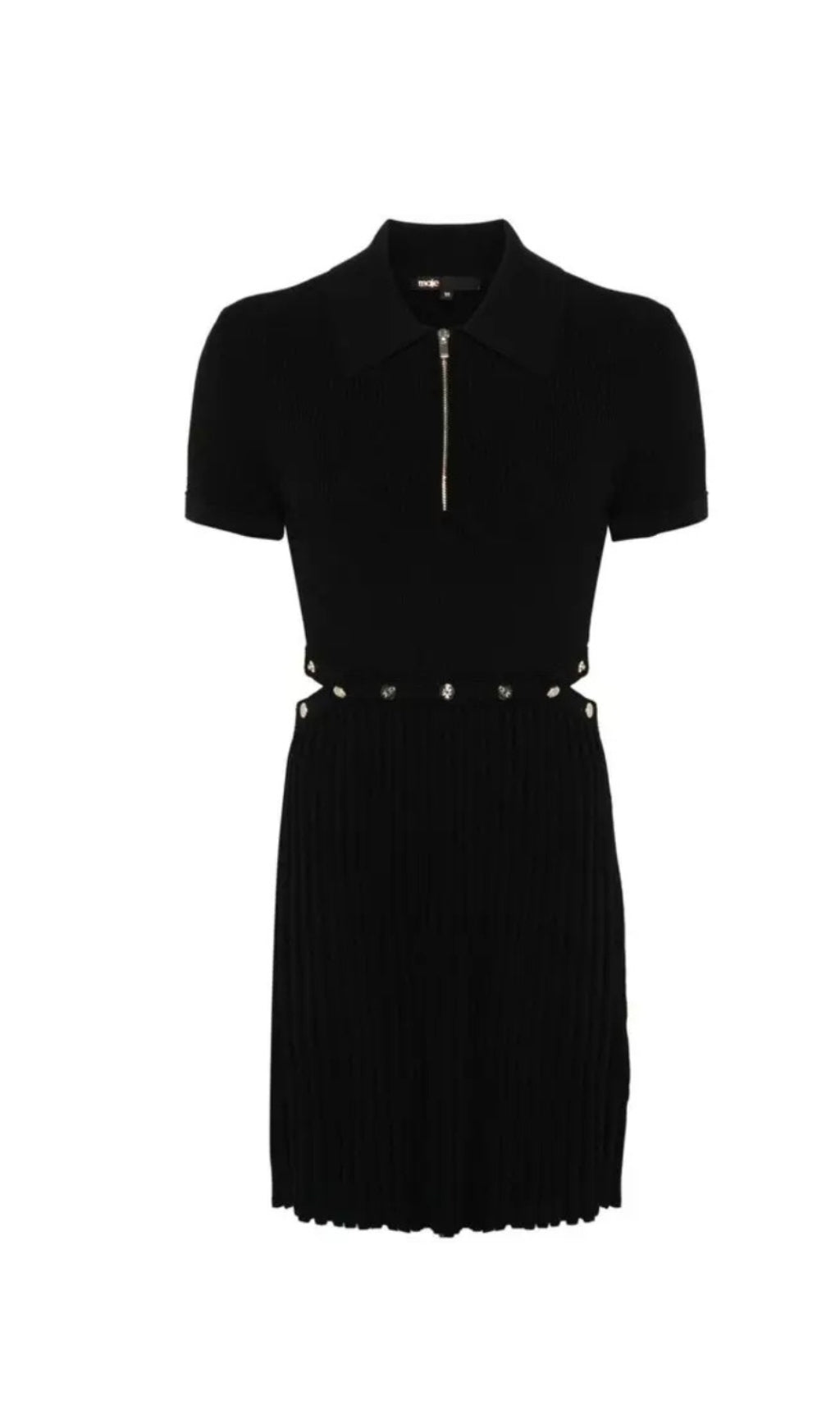 GLADYS KNITTED PLEATED MINI SKIRT IN BLACK