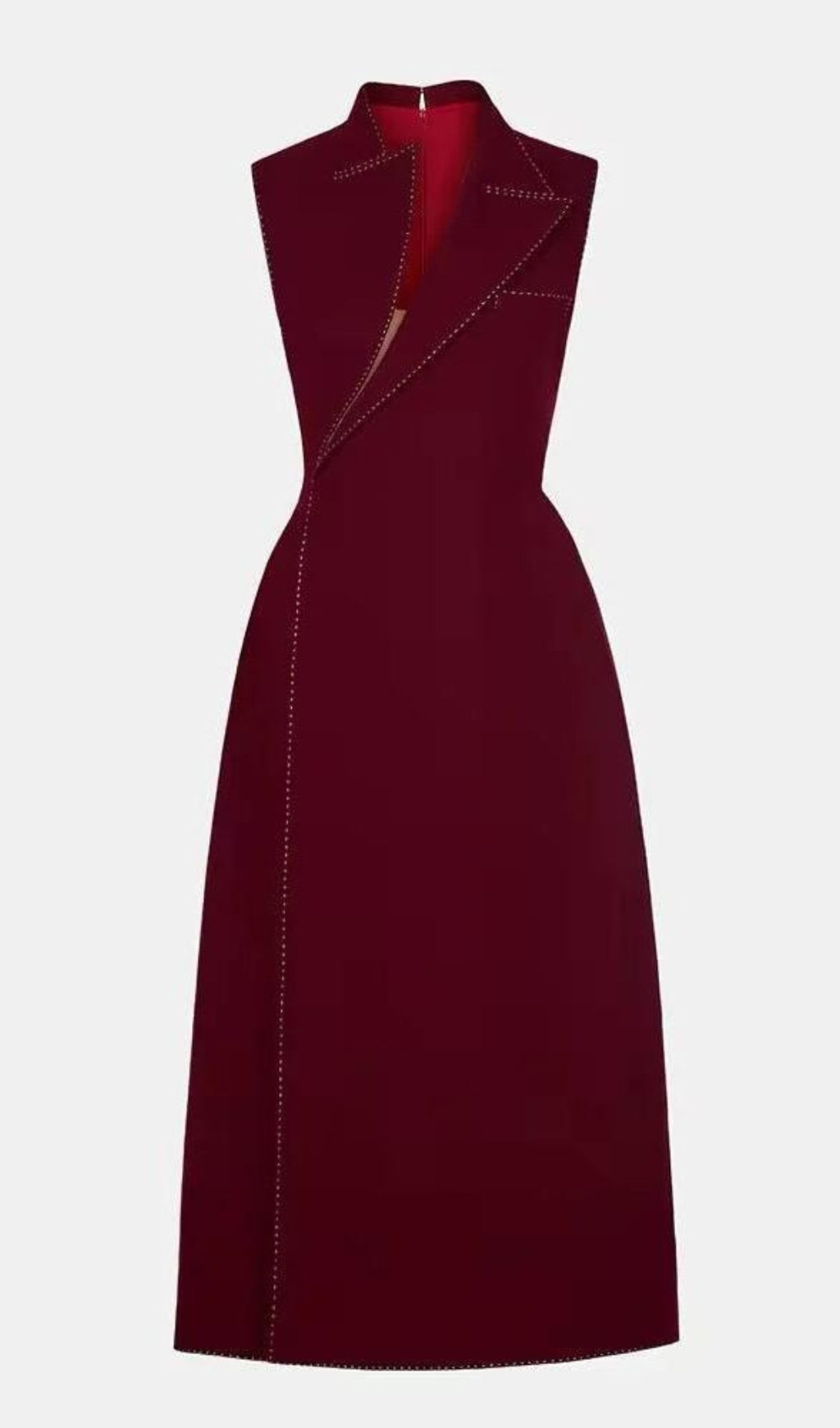 Blazer-Midikleid mit asymmetrischem Kragen in Rot