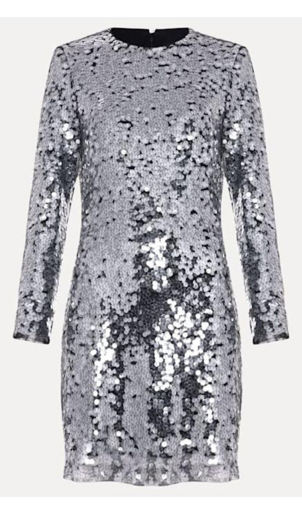 Mini abito Rhia con paillettes argento