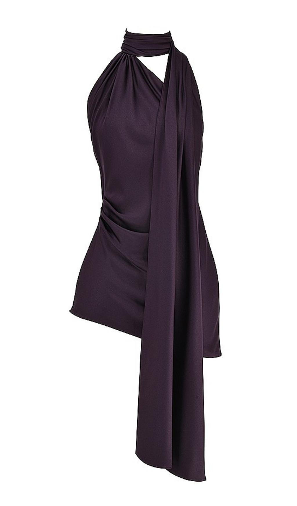 Night Shade Wrap Neck Dress - AIIZIE Summer Party Dress 2026