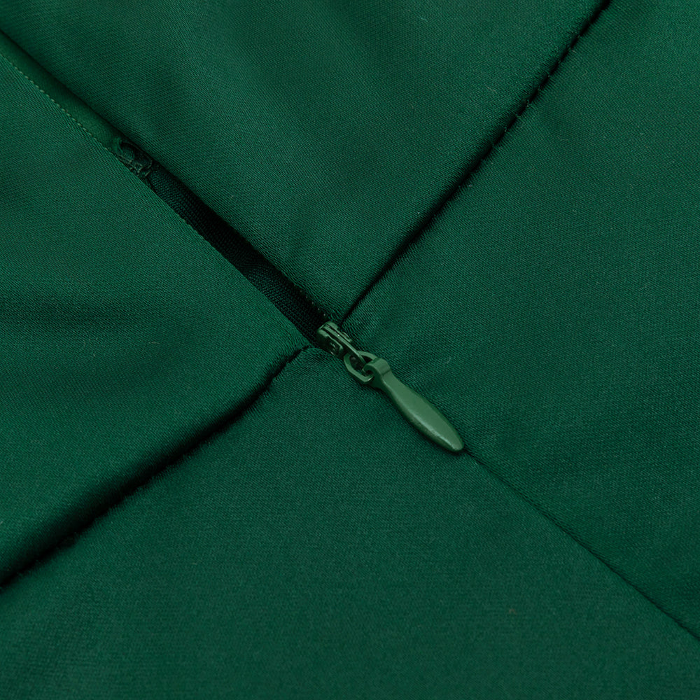 AIIZIE EMMA HALTER SLIT SATIN MERMAID MAXI DRESS IN GREEN - product image