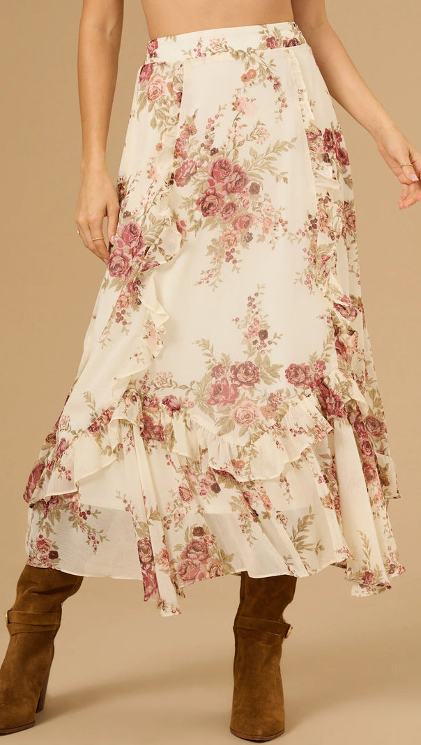 AIIZIE ISABELLA FLORAL MIDI SKIRT - product image