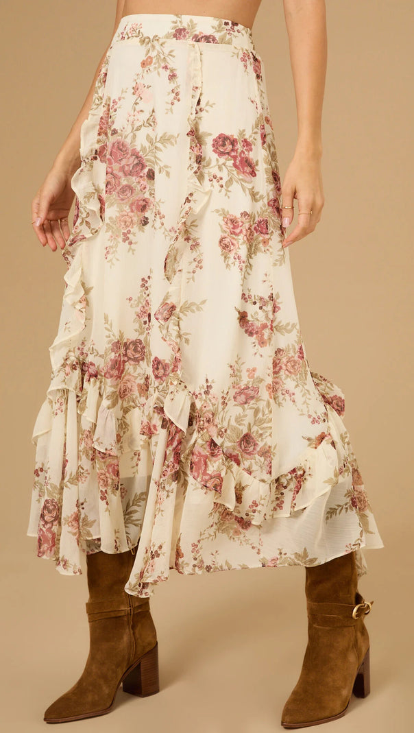 AIIZIE ISABELLA FLORAL MIDI SKIRT - product image