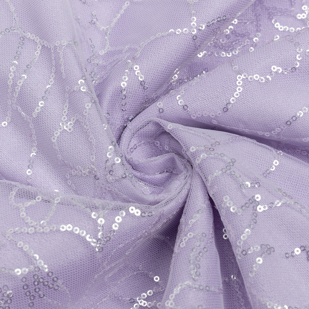 AIIZIE EMILY PURPLE MESH PATCHWORK SEQUIN STRAPLESS MAXI DRESS - product image