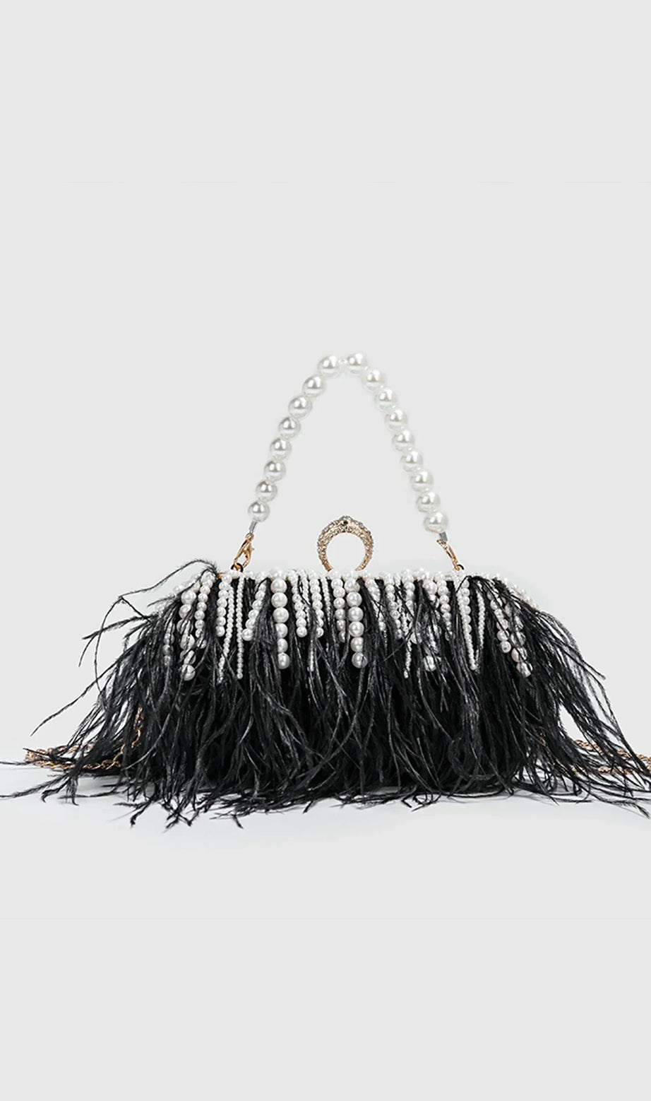 Daliana – Handtasche mit Perlenfransen und Federn
