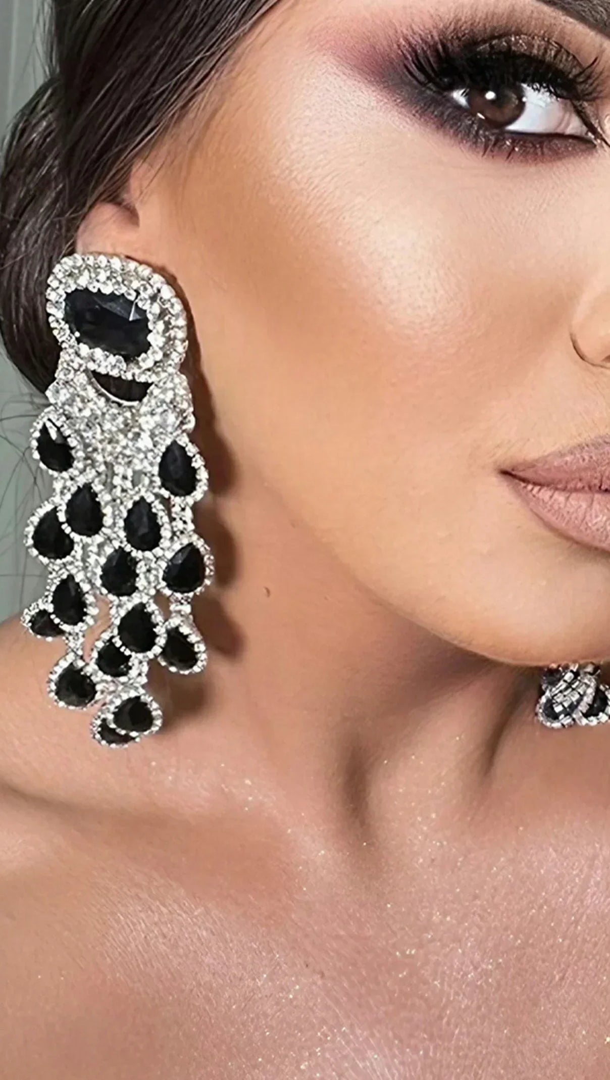 AIIZIE ANNALYSAH DIAMOND FLORAL FRINGE EARRINGS - product image