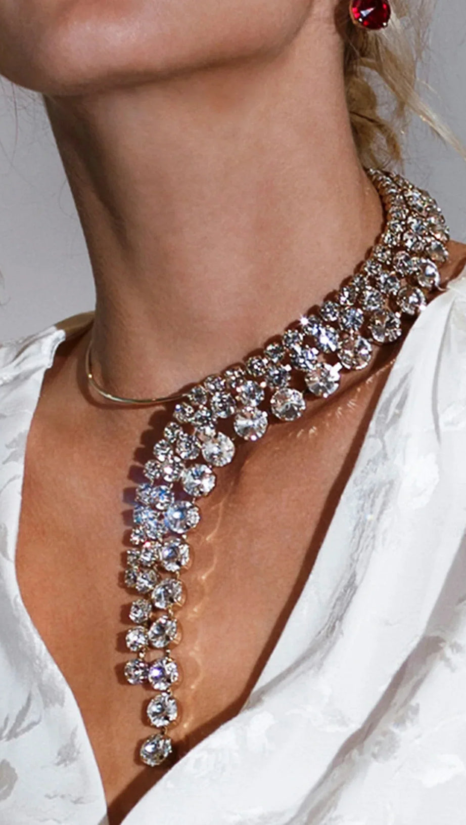 ANYSIA DIAMOND FRINGE COLLAR NECKLACE