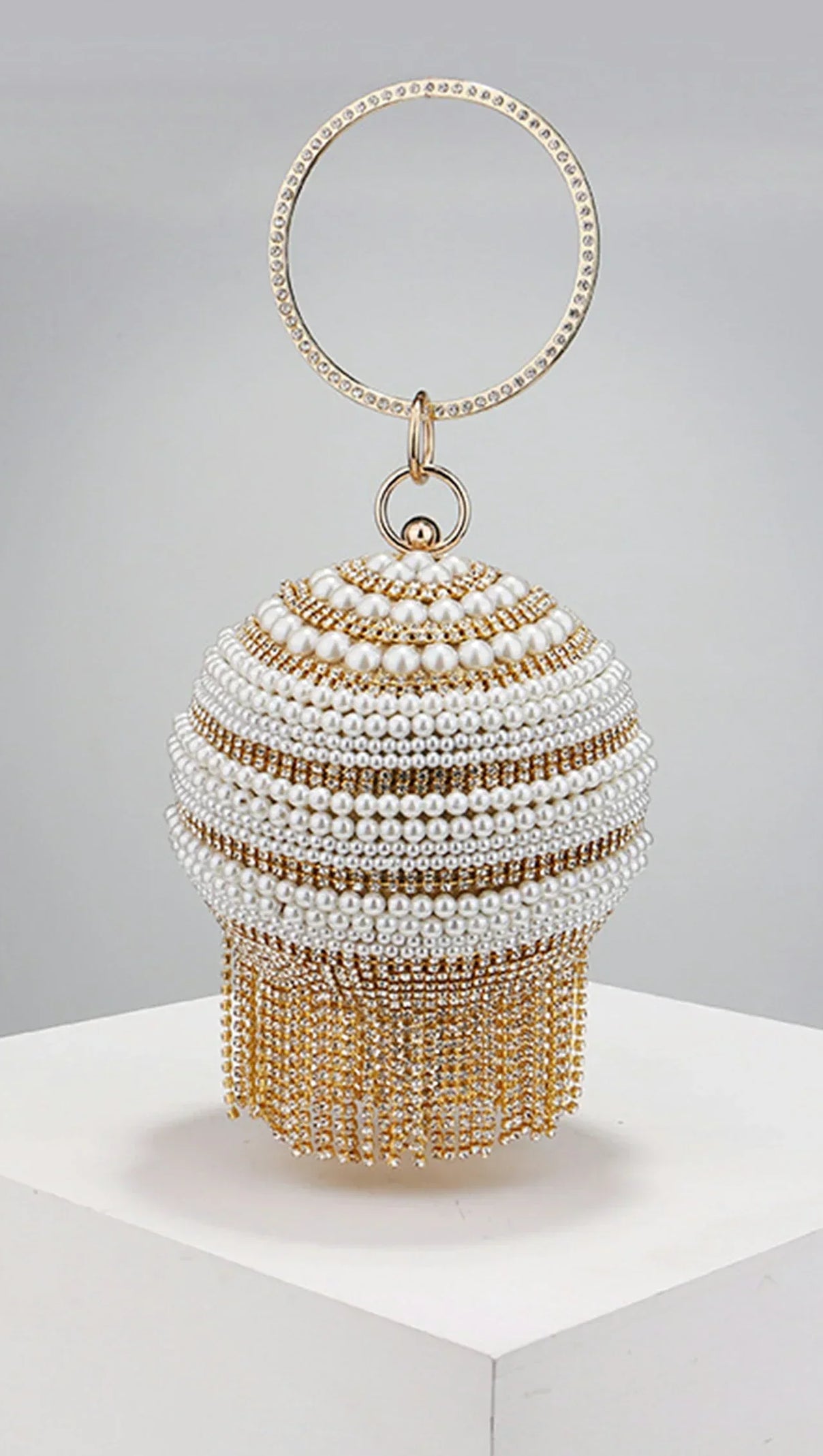 AIIZIE ANNISTIN DIAMOND PEARL TASSEL MINI BAG - product image