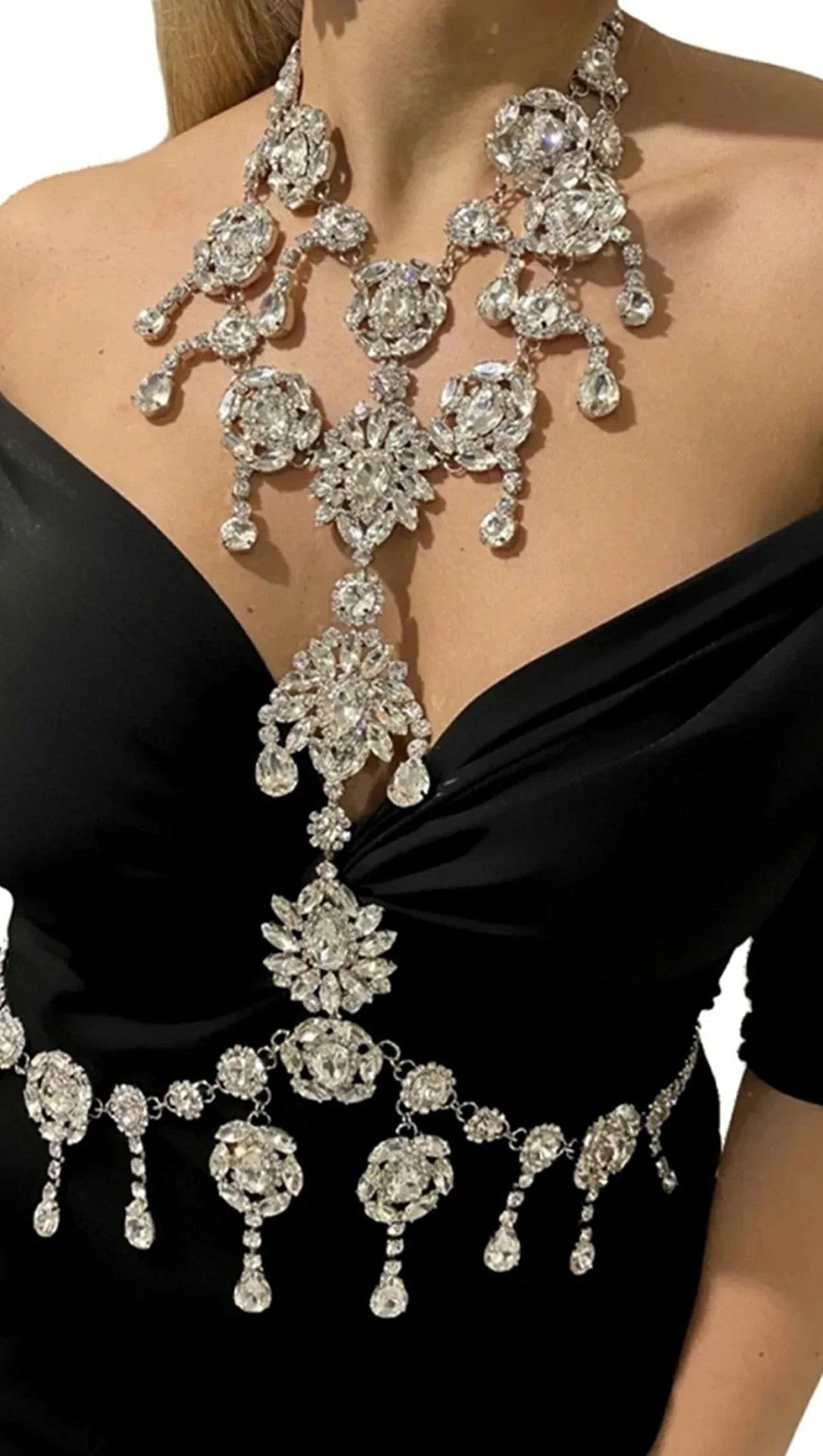 AIIZIE ANNALYSIA FLORAL CRYSTAL BODY CHAIN - product image