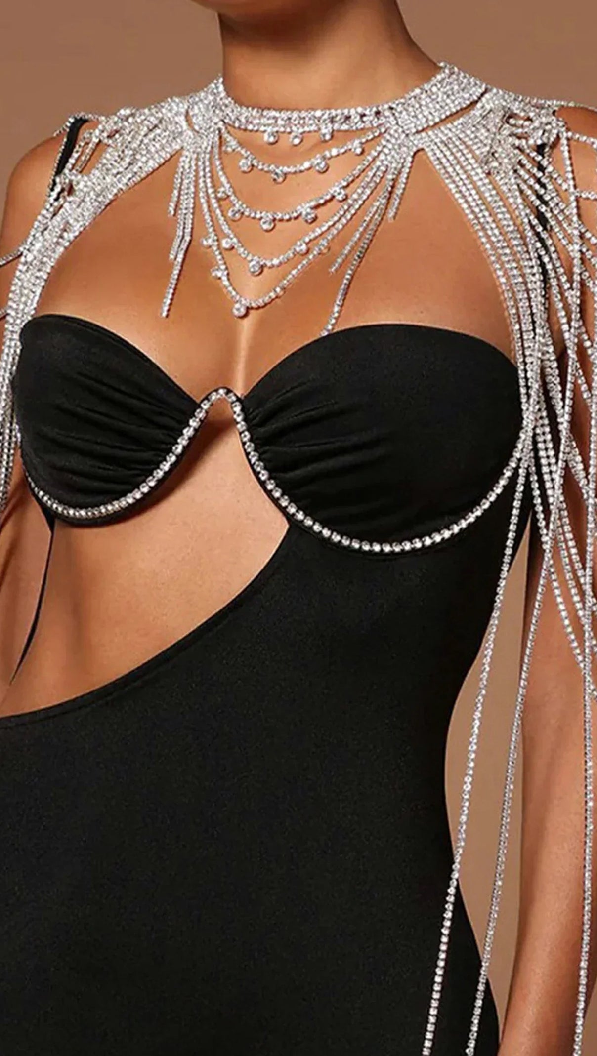 AIIZIE DANASIA RHINESTONE FRINGE SHOULDER CHAIN - product image