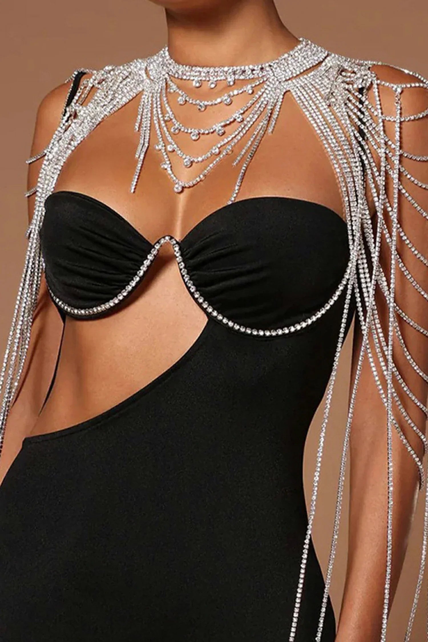 CATENA PER TRACOLLA CON FRANGE DI STRASS DANASIA