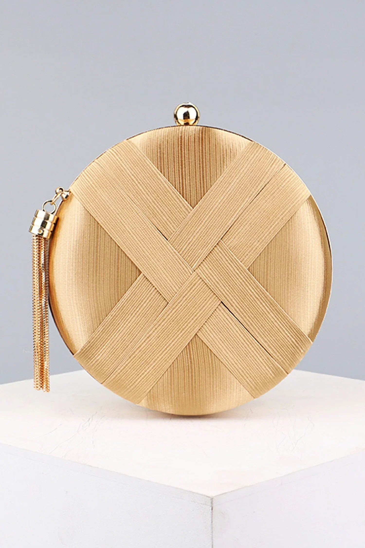 ANNELLE SATIN TASSEL MINI BAG