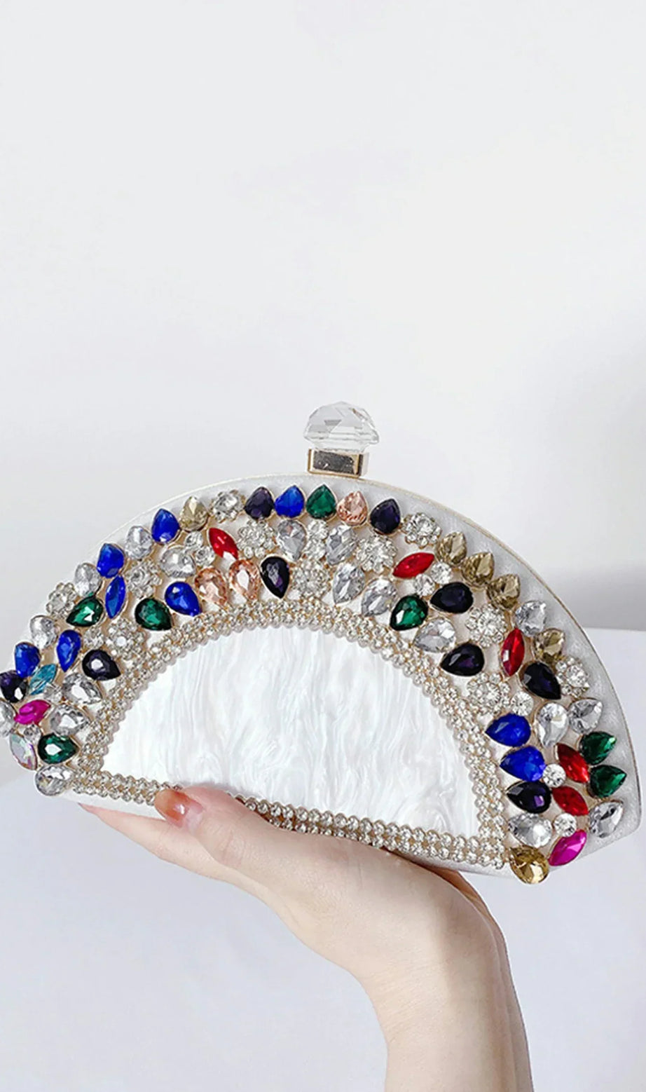 Mini borsa con pietre preziose multicolori Dariann
