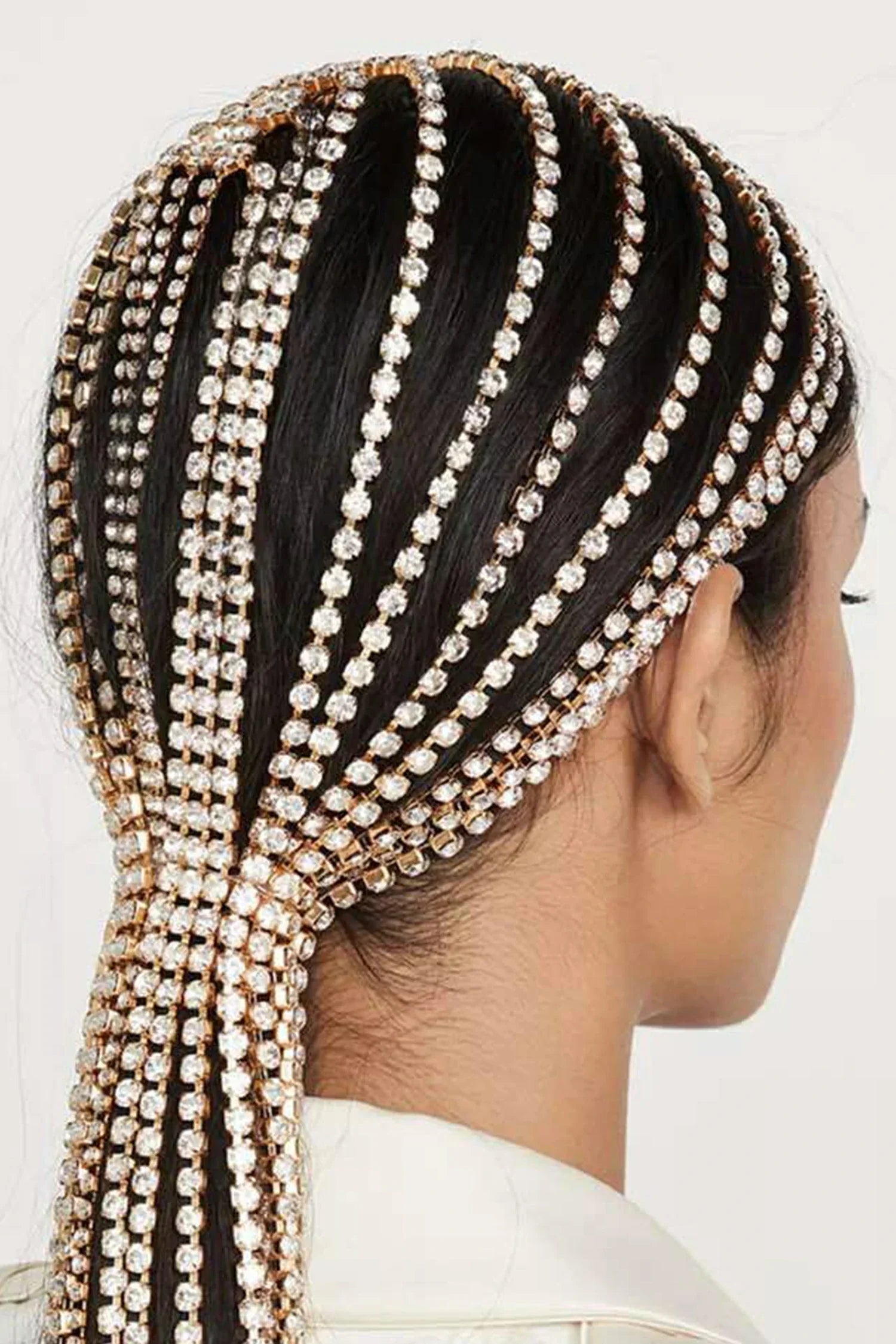SPIRO RHINESTONE FRINGE HAIRBAND