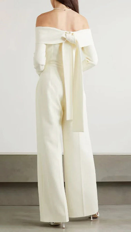 DOMINIC OFF-THE-SHOULDER CREPE JUMPSUIT IN IVORY