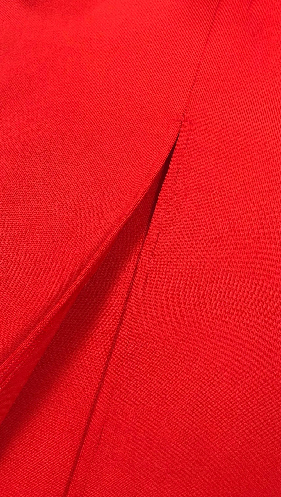 RED STRAPLESS MAXI DRESS WITH FLOWER EMBELLISHMENTS