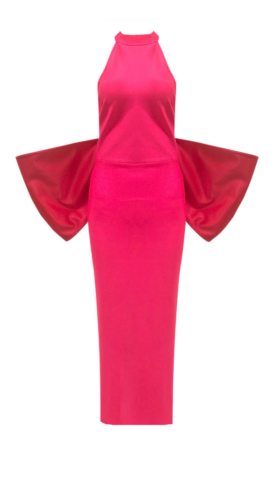 BOW BACKLESS BANDAGE MAXI DRESS IN RED